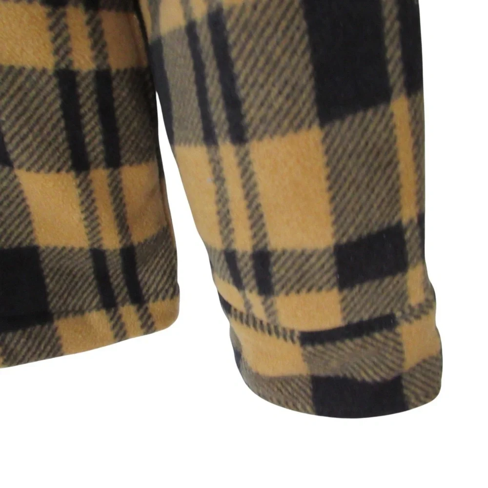 Caterpillar CAT Yellow Plaid Flannel Shirt Shacket XL Warm Button Closure Winter